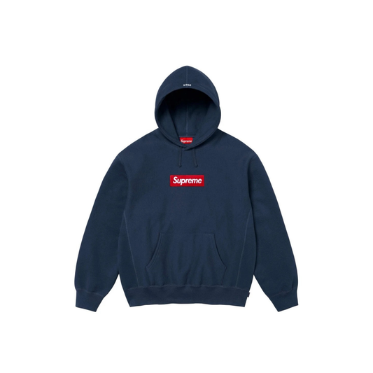Supreme Box Logo Hoodie Navy Front