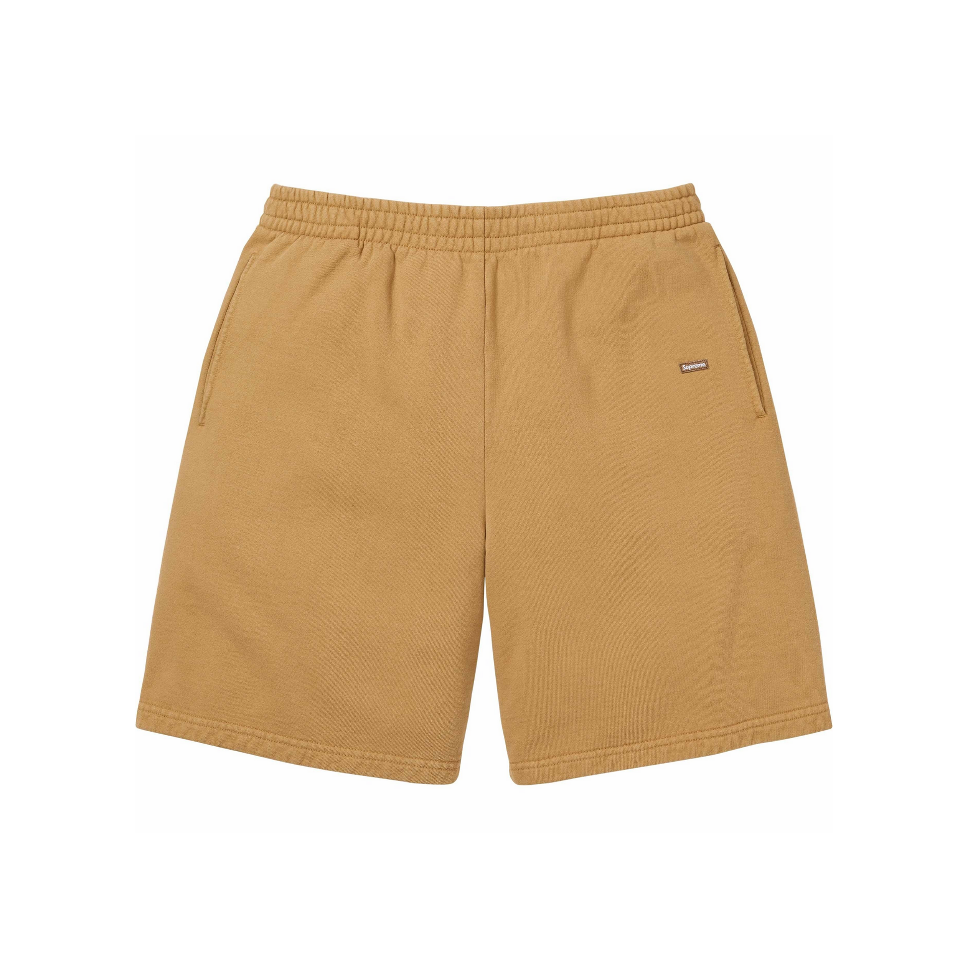 Supreme Overdyed Small Box Sweatshort Sand Front