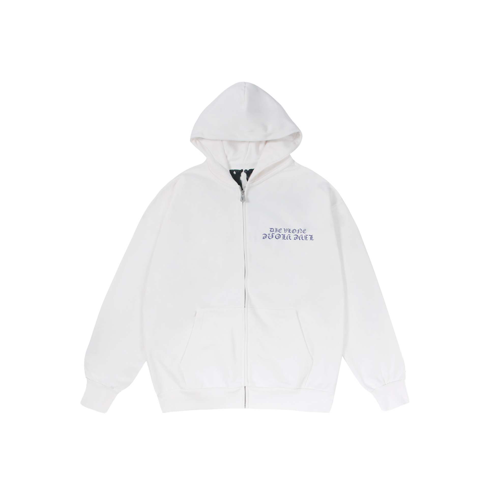 VLONE 3D Printing Zip Up Hoodie White Front