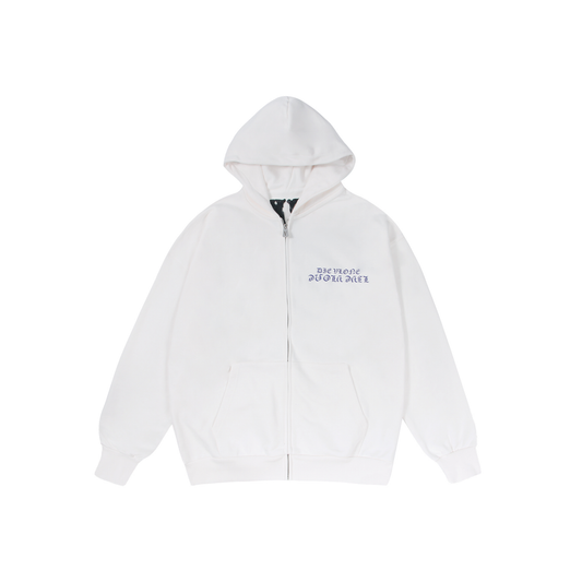 VLONE 3D Printing Zip Up Hoodie White Front