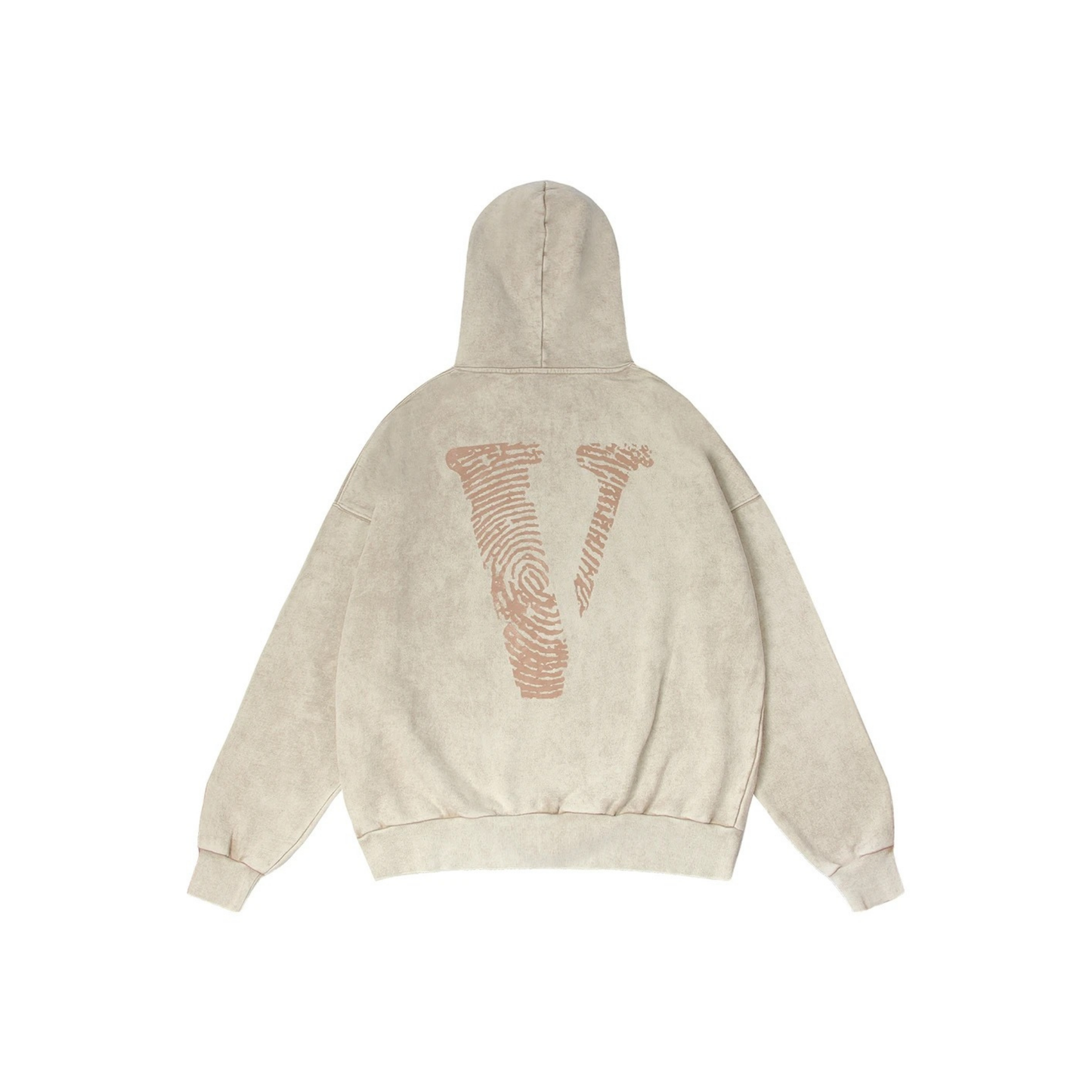 VLONE Fingerprint Washed Hoodie Beige Back