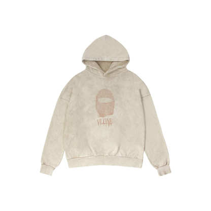 VLONE Fingerprint Washed Hoodie Beige Front