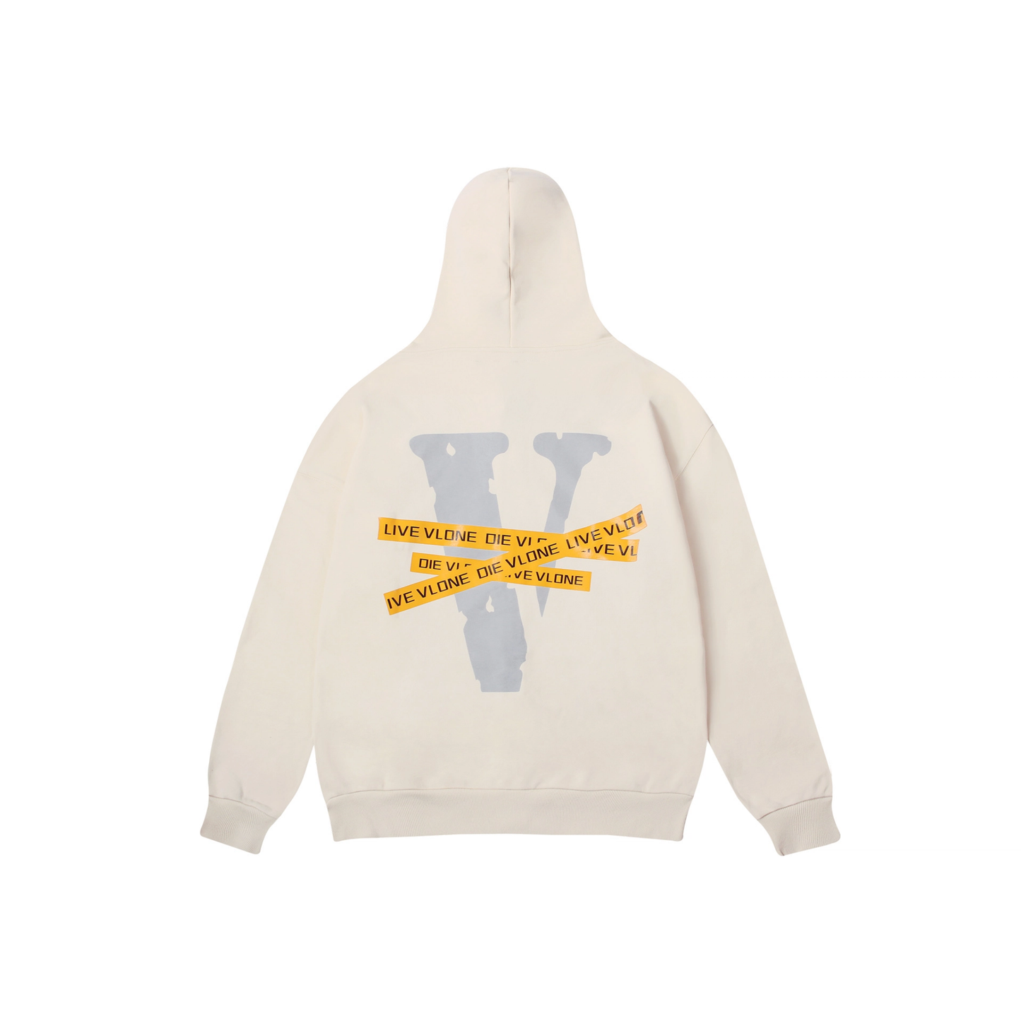 VLONE Friends Tape Zip Up Hoodie Beige Back