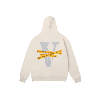 VLONE Friends Tape Zip Up Hoodie Beige Back