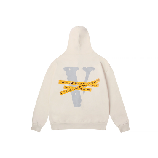 VLONE Friends Tape Zip Up Hoodie Beige Back