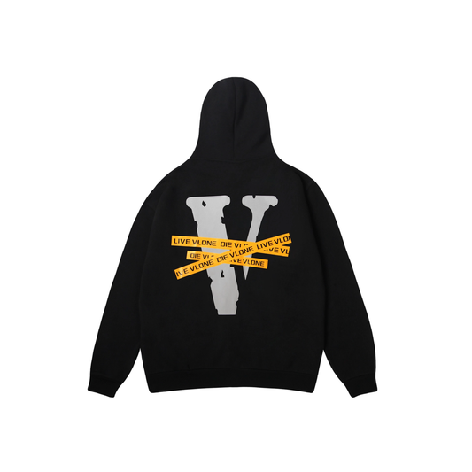 VLONE Friends Tape Zip Up Hoodie Black Back