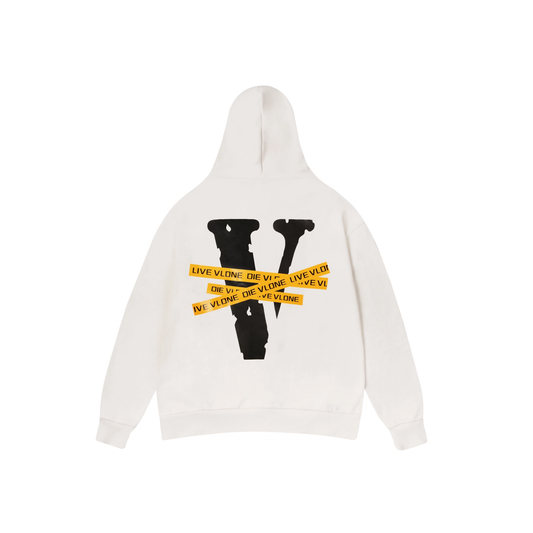 VLONE Friends Tape Zip Up Hoodie White Back