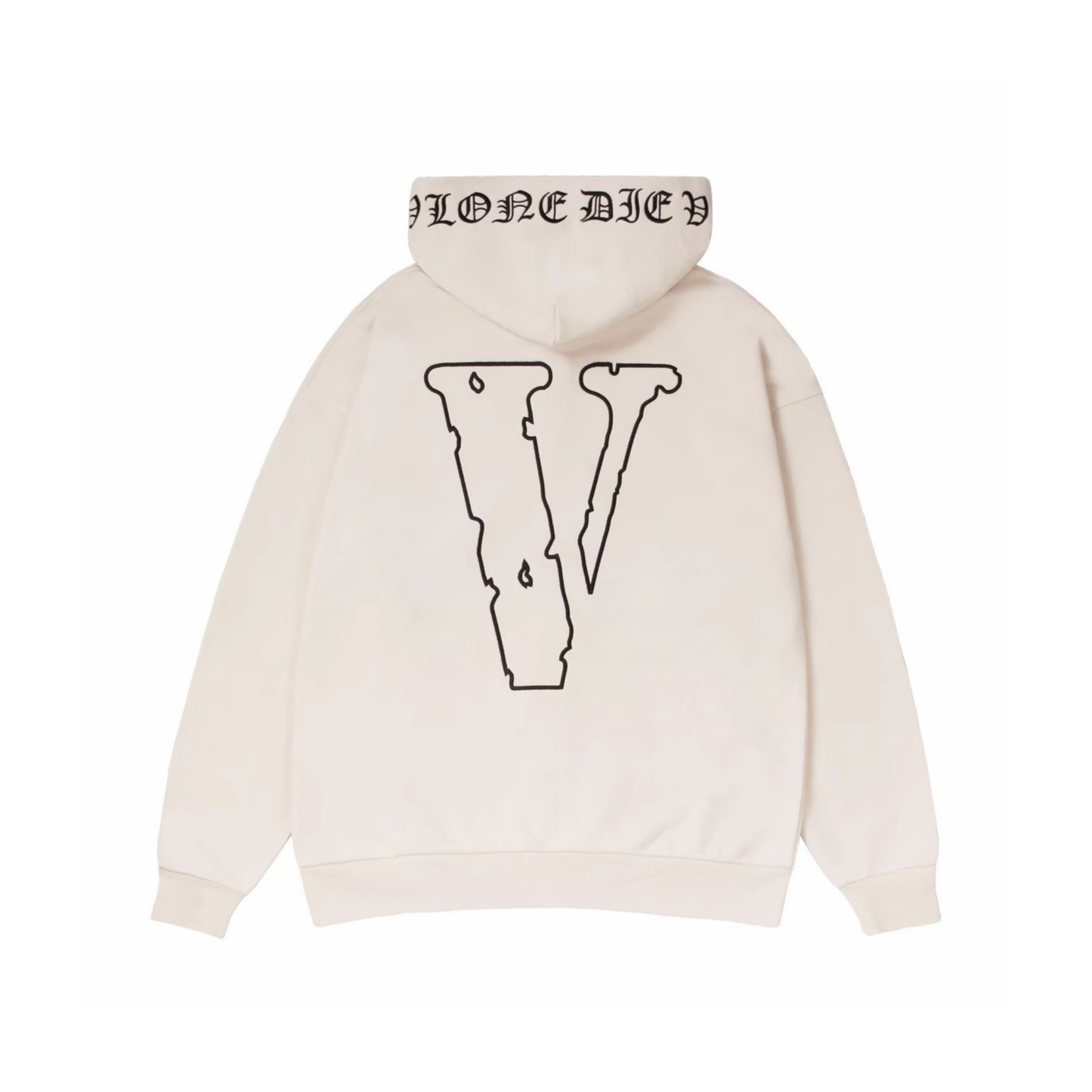 VLONE Gothic Zip Up Hoodie Beige Back