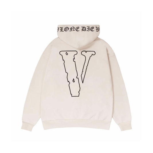 VLONE Gothic Zip Up Hoodie Beige Back