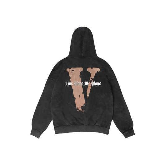 VLONE Live Alone Die Alone Hoodie Black Brown Back