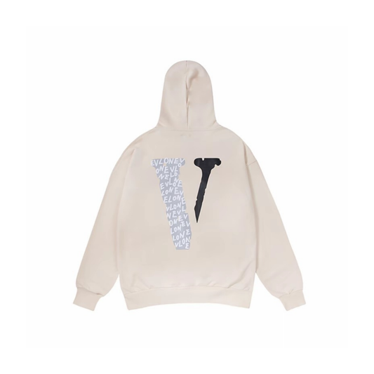 VLONE Love Logo Zip Hooded Jacket Cream Back