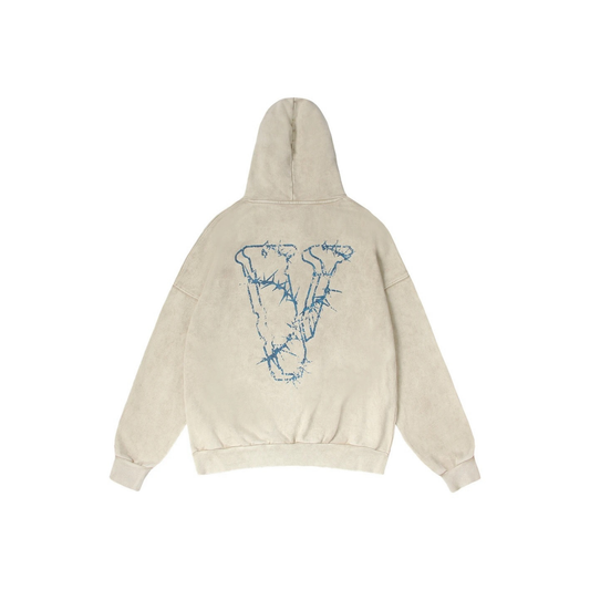 VLONE Revenge Blue Lightning Hoodie Beige Back