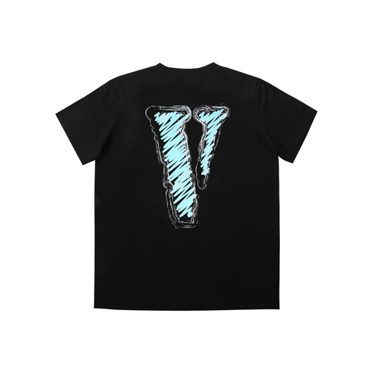 VLONE Scribble Tee Black Blue Back