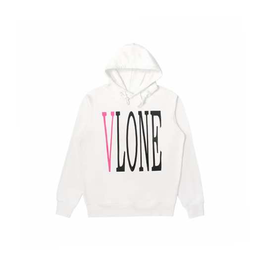 VLONE Staple Hoodie White Pink Front
